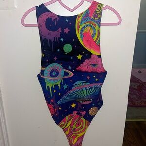 FREEDOM RAVEWEAR multicolored alien bodysuit🌈